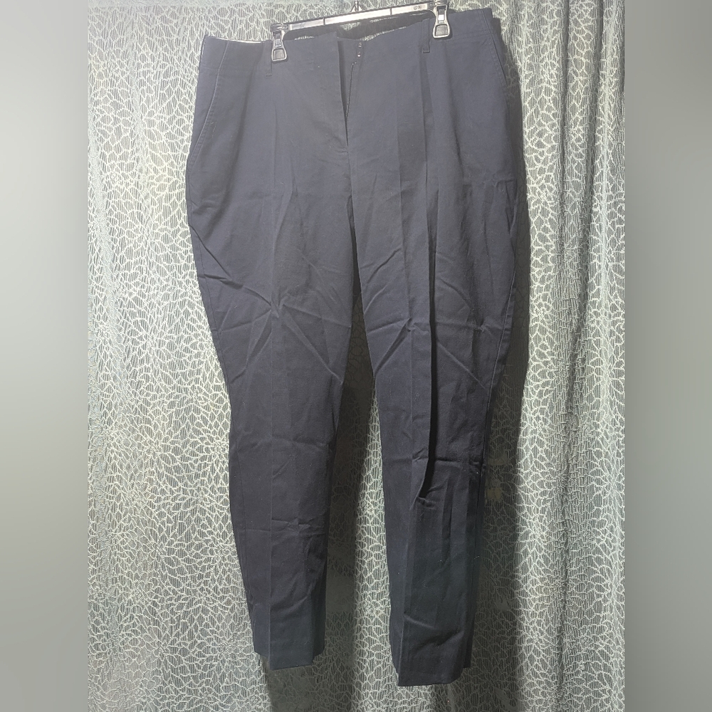 Lands' End 20W Navy Dress Pants Wide Leg Career NWT 29x40